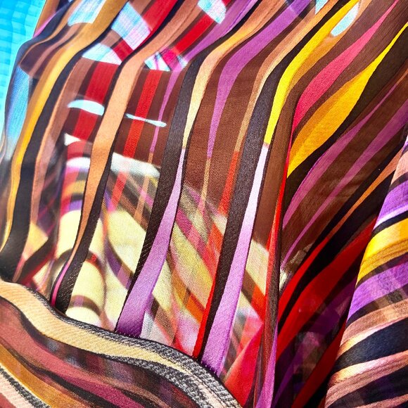 The Silk Farm Vintage 80's Blouse Top Pullover SHEER Striped size 8 - Picture 11 of 13